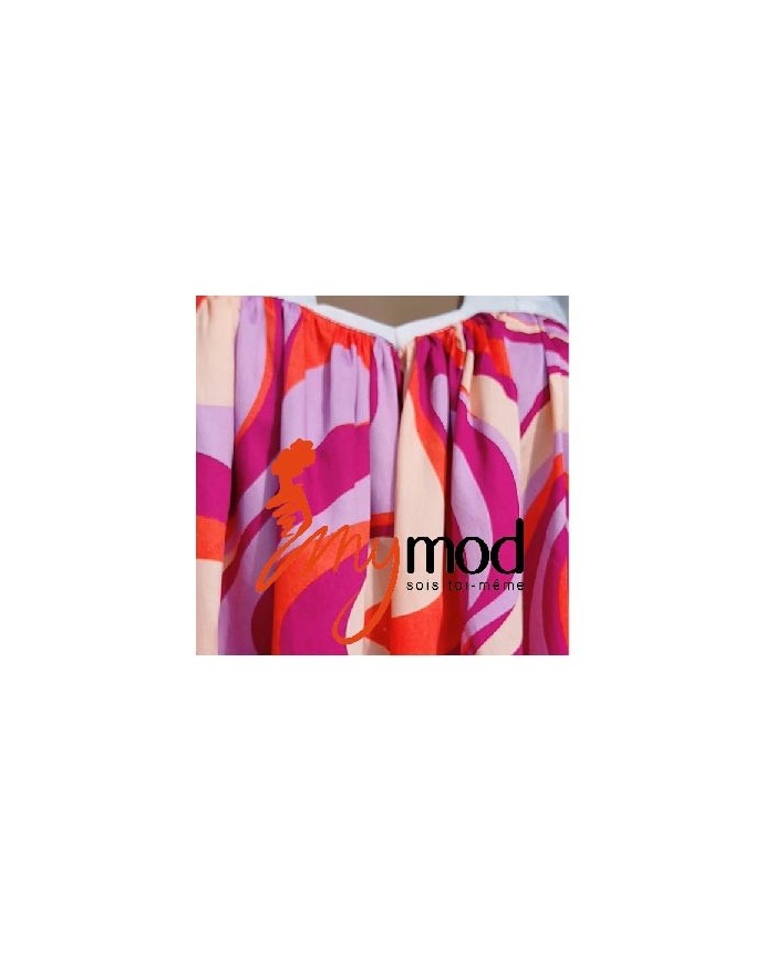 Robe longue évasée col V brodée | MYMOD