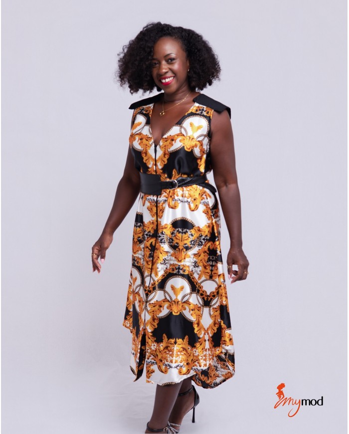 Robe chemisier fluide imprimé foulard | MYMOD