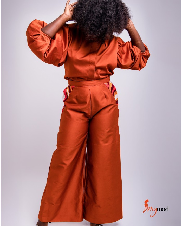 Pantalon palazzo taille haute poches italiennes | MYMOD