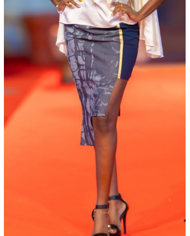 Asymmetrical Flared Denim Skirt | MYMOD