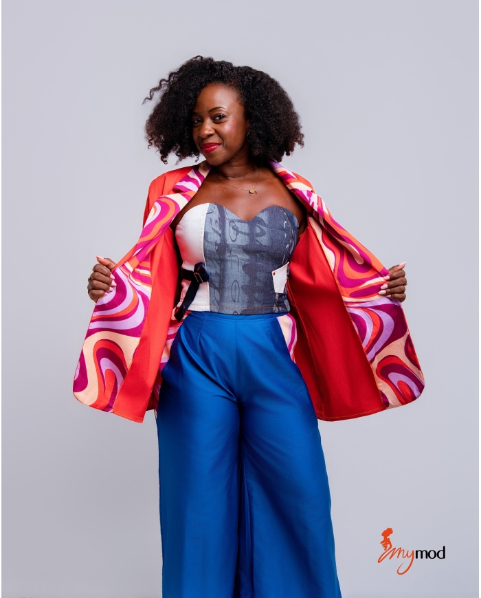 Tailored Jacket, Printed ¾ Sleeves | MYMOD