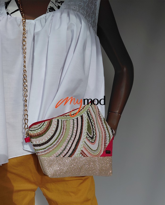 Geometric Red Clutch with Chain | MYMOD