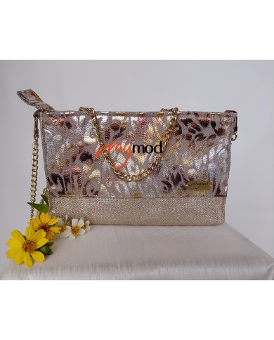 Sac de soirée doré pailleté fait main | MYMOD