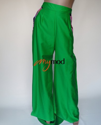 High-Waisted Palazzo Pants with Italian Pockets